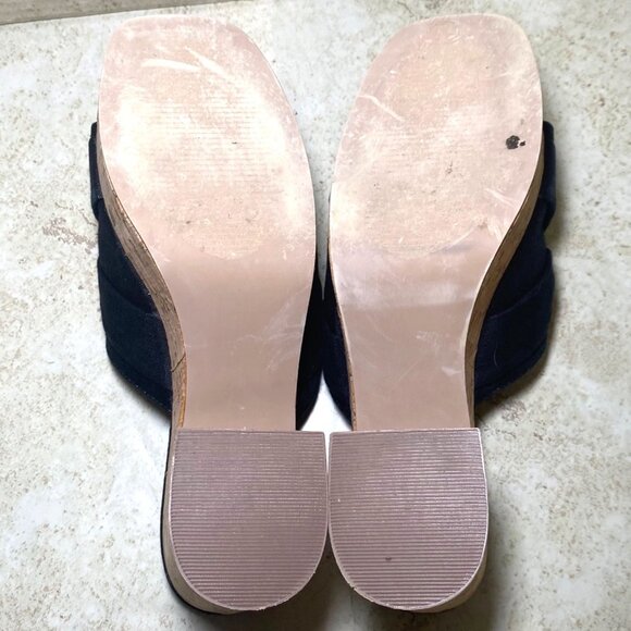 Yellow Box Black Knotted Wedge Heel Sandals Cork Platform & Heel Womens Sz 7 - Picture 7 of 8